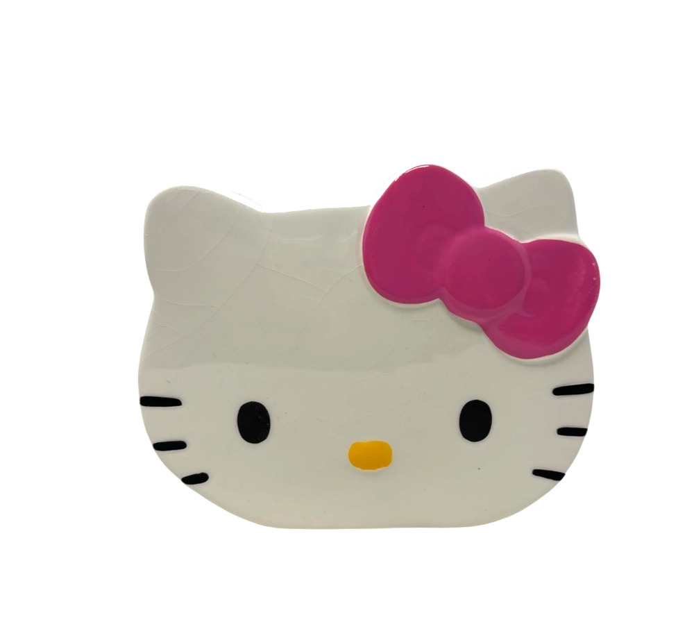 Sanrio Hello Kitty SIL-3429 Ceramic Coin Bank Head Shape 2006 Used Read